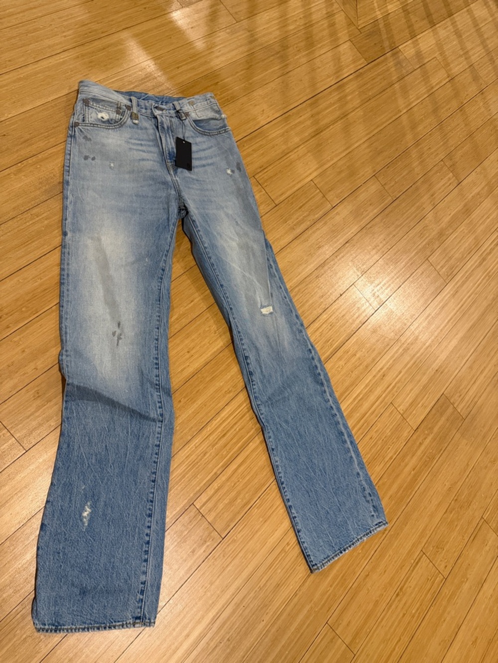 R13 Light Wash Boot-Cut Jeans - Blue